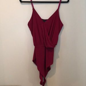 Boohoo Night Burgundy Leotard Onesie